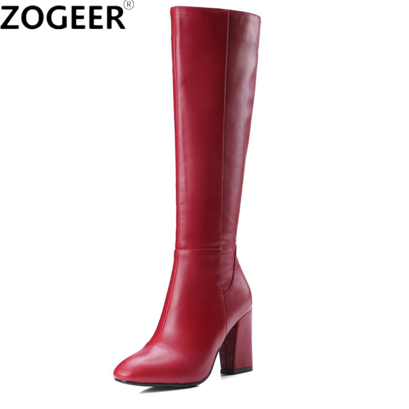 Zip Up Boots Short - Mode Rot Winter frauen Kniehohe Stiefel