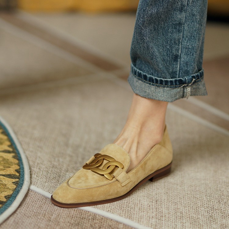 Women Shoes Casual - Wildleder Leder Frauen Loafers Frühling/Herbst Niedrigen