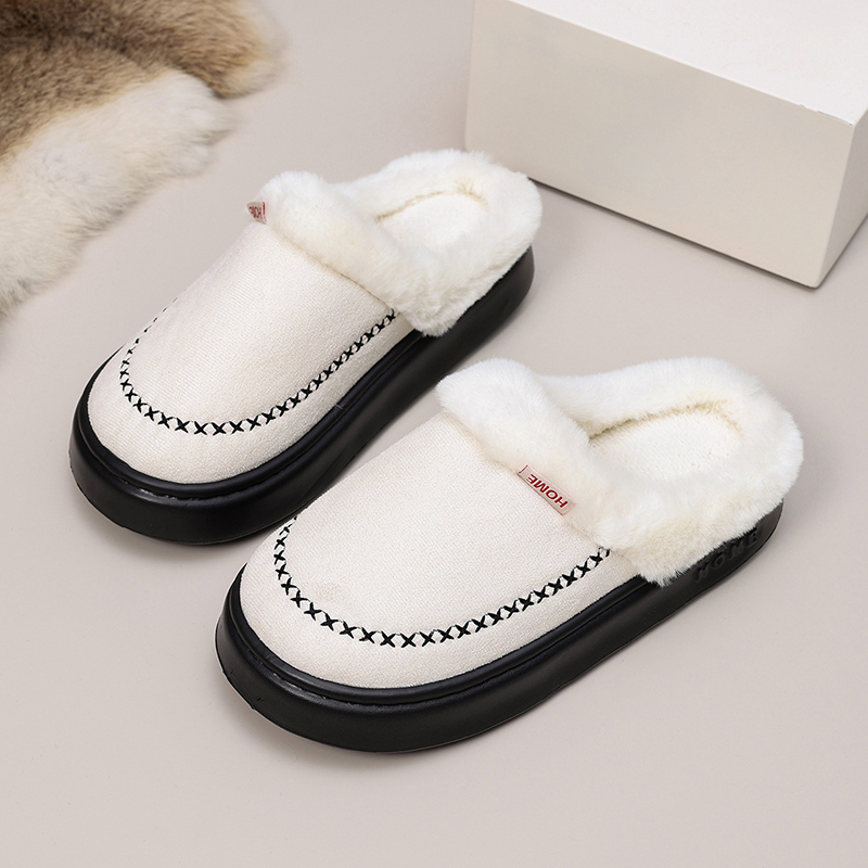 Women Shoes Mules - Winter Flauschige Pantoffeln für Damen, Plüsch-Hausschuhe