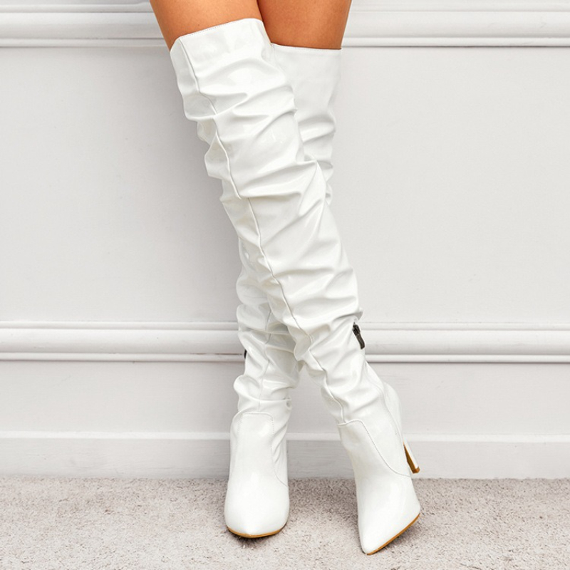 Damenstiefel über dem Knie, gl – Patent Leather Pump Bewertung und Preis