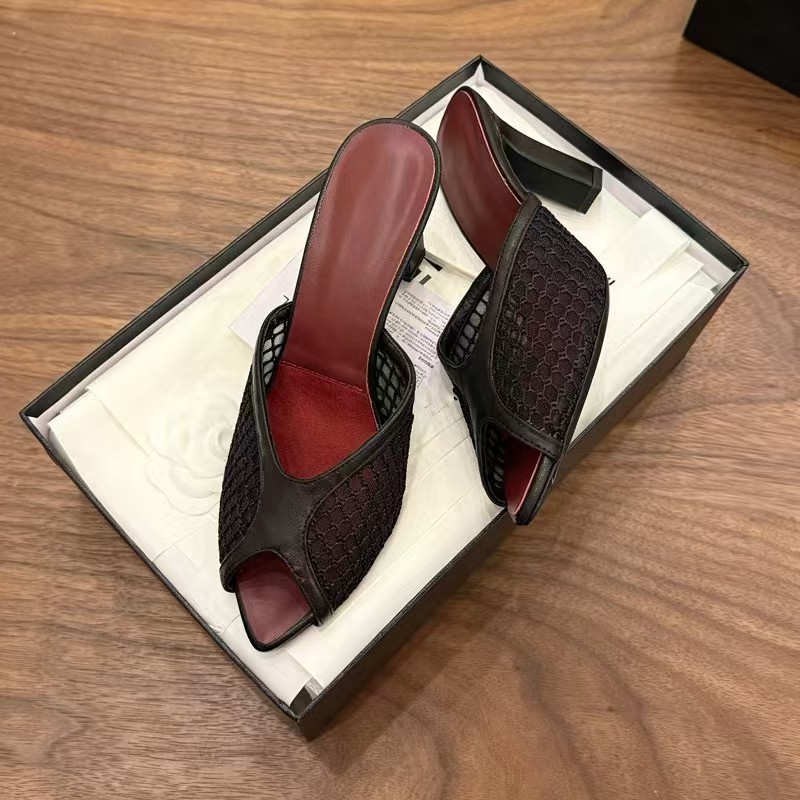 Damen Netzstoff Peeptoe Mules  – Women Shoes Mules Bewertung und Preis