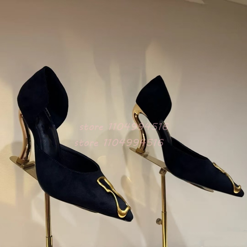 Metall Dekor Schwarz Wildleder – Women Shoes Model Bewertung und Preis