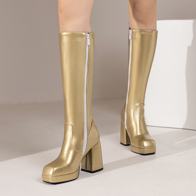 Grüne Winter Frauen Plattform  – Zip Up Boots Short Bewertung und Preis