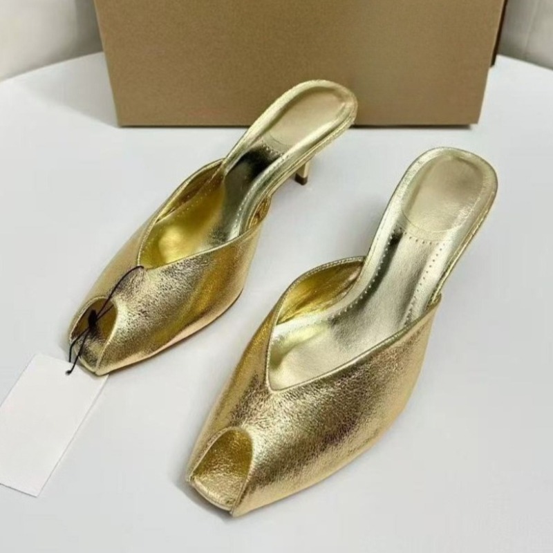 Glänzende Goldene Damen-Mules  – Women Shoes Mules Bewertung und Preis