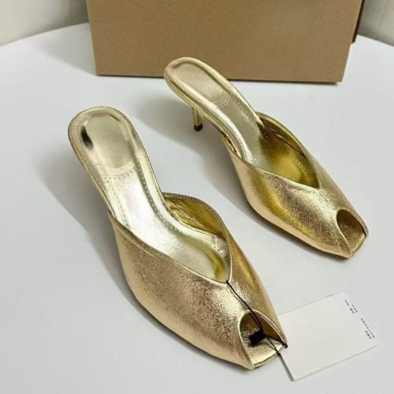 Glänzende Goldene Damen-Mules  – Women Shoes Mules Bewertung und Preis
