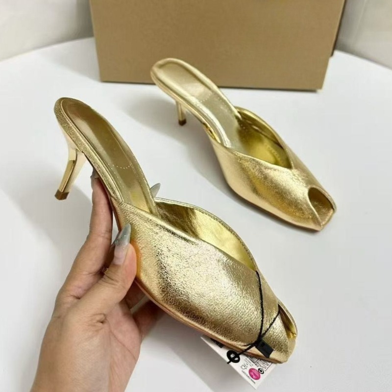 Glänzende Goldene Damen-Mules  – Women Shoes Mules Bewertung und Preis